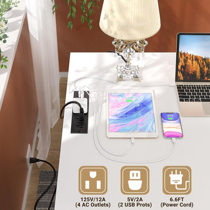 L Shaped Computer Desk with Power Outlets and USB Ports-4