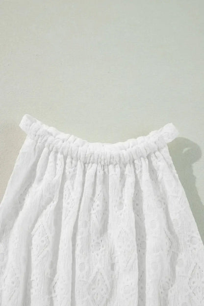 Lace Sleeveless Tied Waist Mini Dress - dress