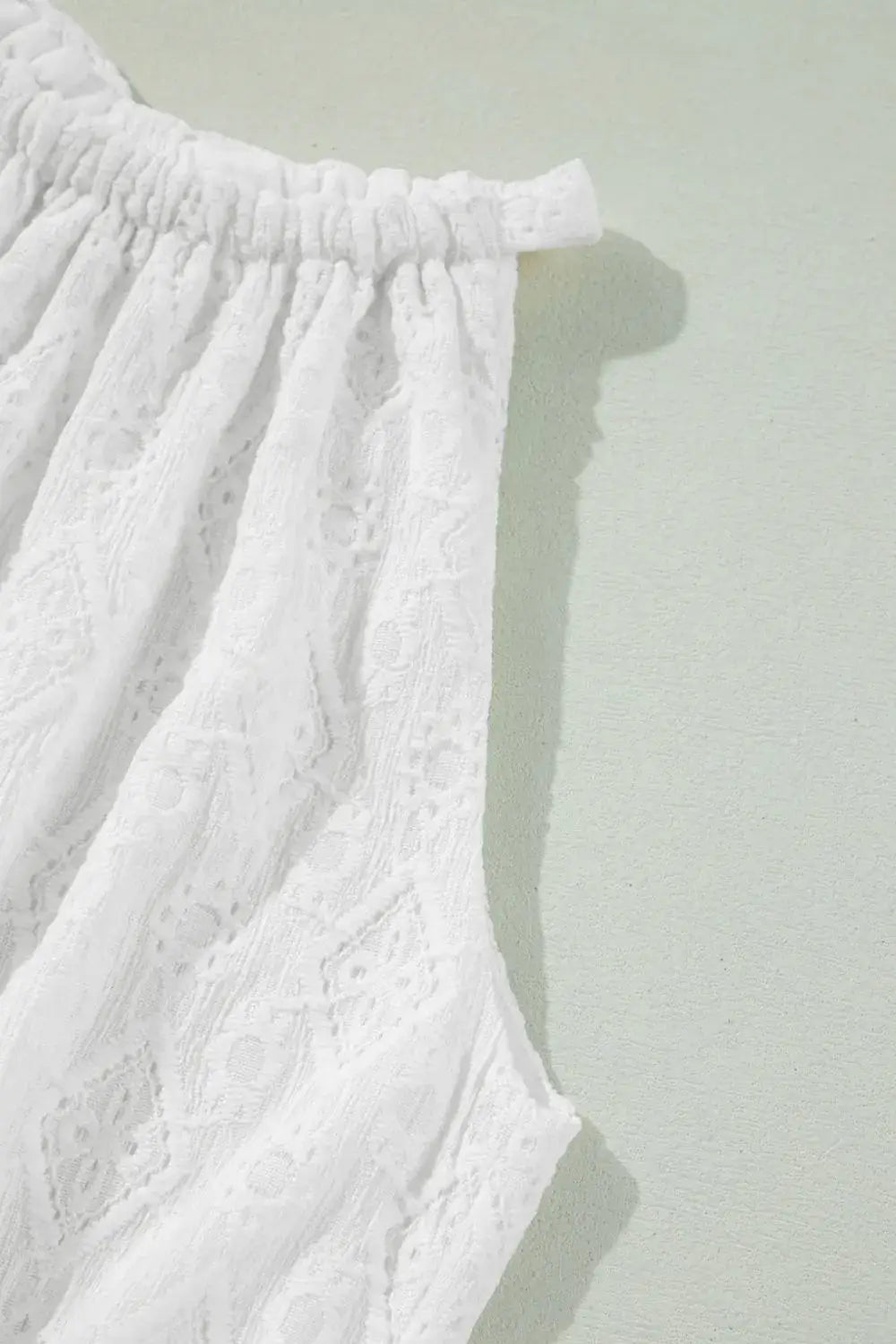 Lace Sleeveless Tied Waist Mini Dress - dress