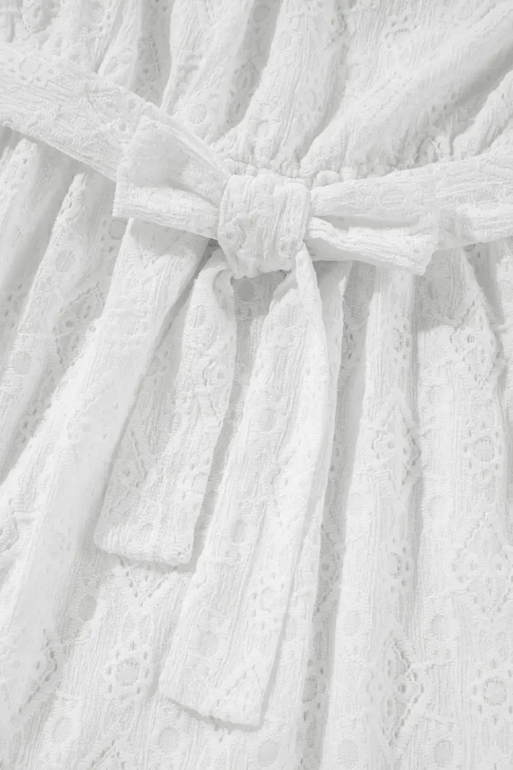 Lace Sleeveless Tied Waist Mini Dress - dress