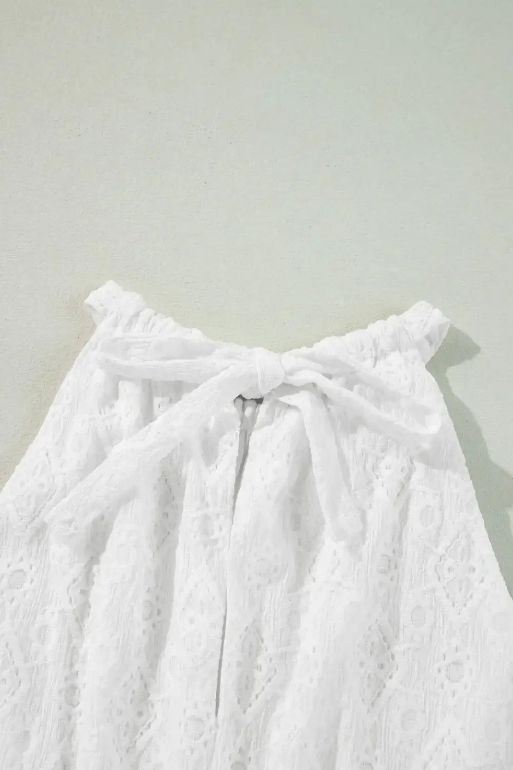 Lace Sleeveless Tied Waist Mini Dress - dress