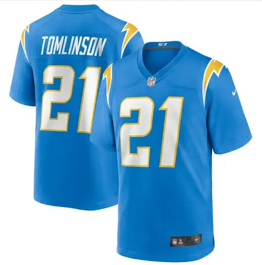 Light blue LaDainian Tomlinson Los Angeles Chargers Nike retired player jersey with number 21