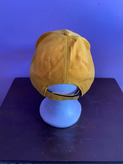 Yellow Los Angeles Lakers basketball championship NBA hat on display stand
