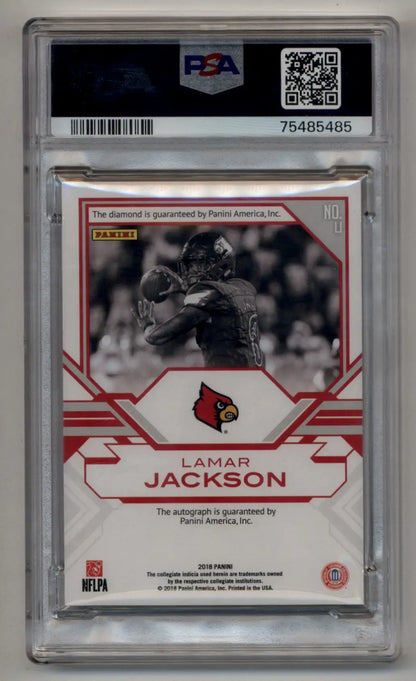 Lamar Jackson 2018 National VIP Gems Auto 1/1 PSA 9 Mint Auto 10 - Singles