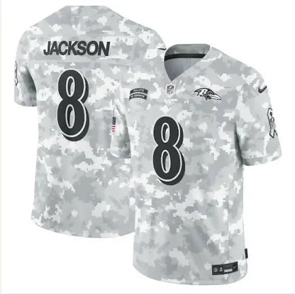 Camouflage Lamar Jackson Baltimore Ravens Nike 2024 Salute to Service Limited Jersey