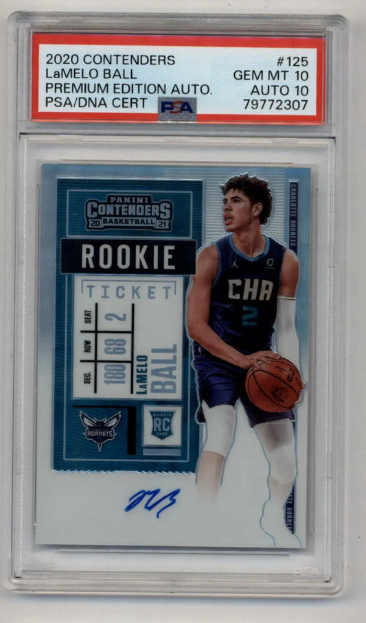 LaMelo Ball 2020-21 Contenders Premium Edition Auto #125 PSA 10 Gem Mint Auto 10 - Singles