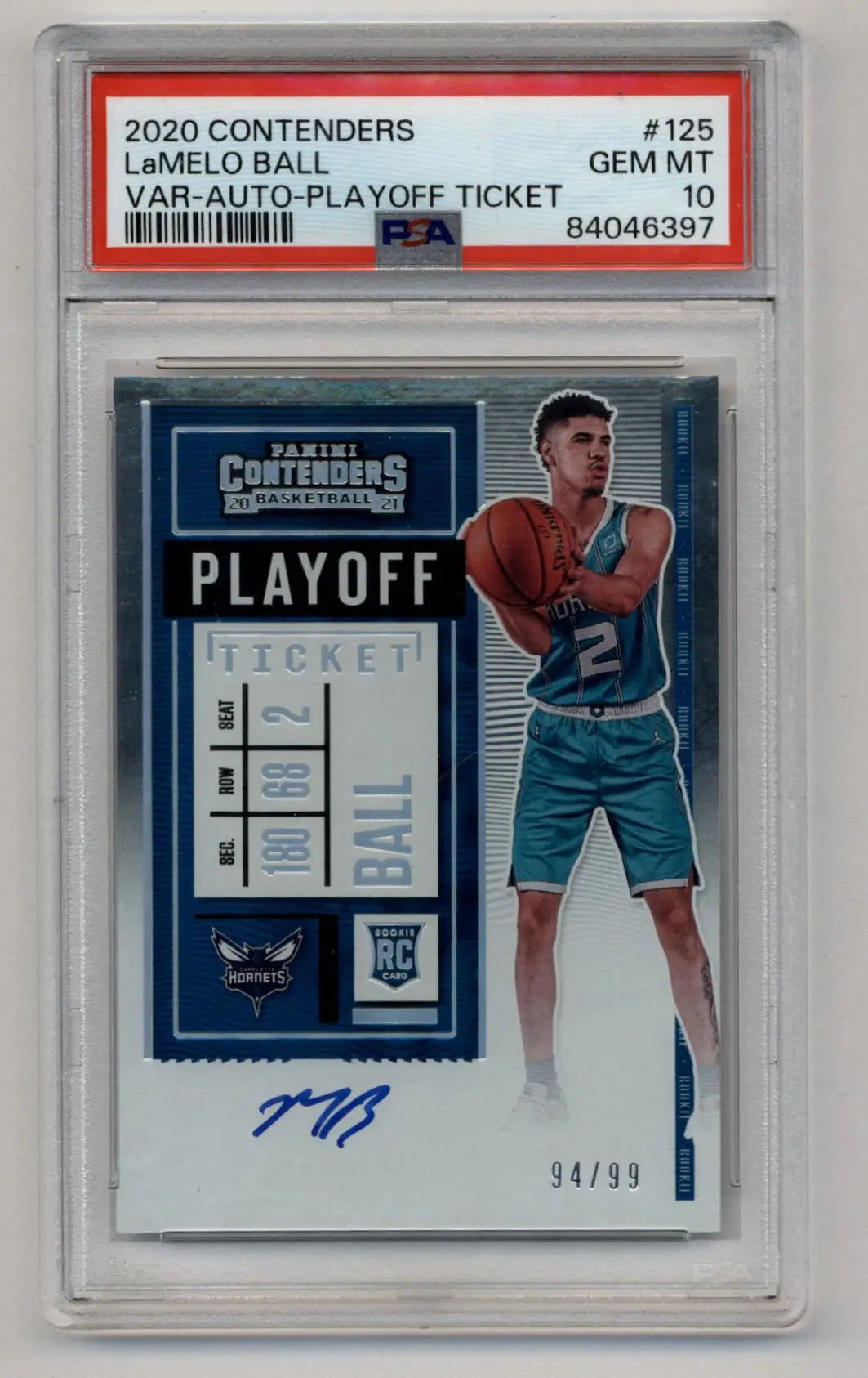 LaMelo Ball 2020-21 Contenders auto playoff ticket card PSA GEM MT 10