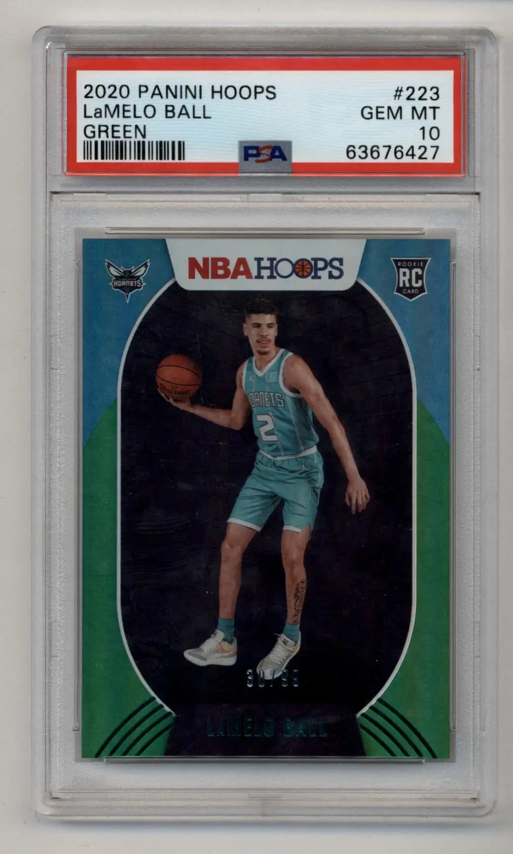 LaMelo Ball Hoops Green 2020 Panini basketball card PSA 10 Gem Mint