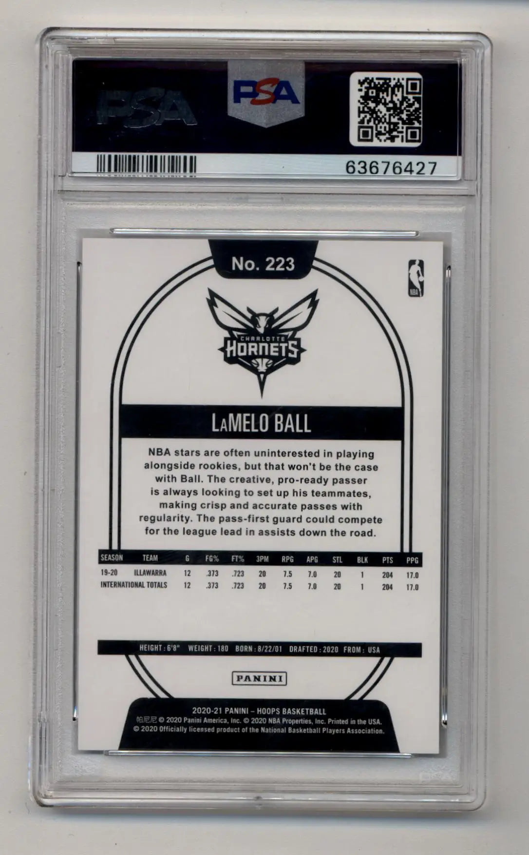 LaMelo Ball Hoops Green trading card PSA 10 Gem Mint product image
