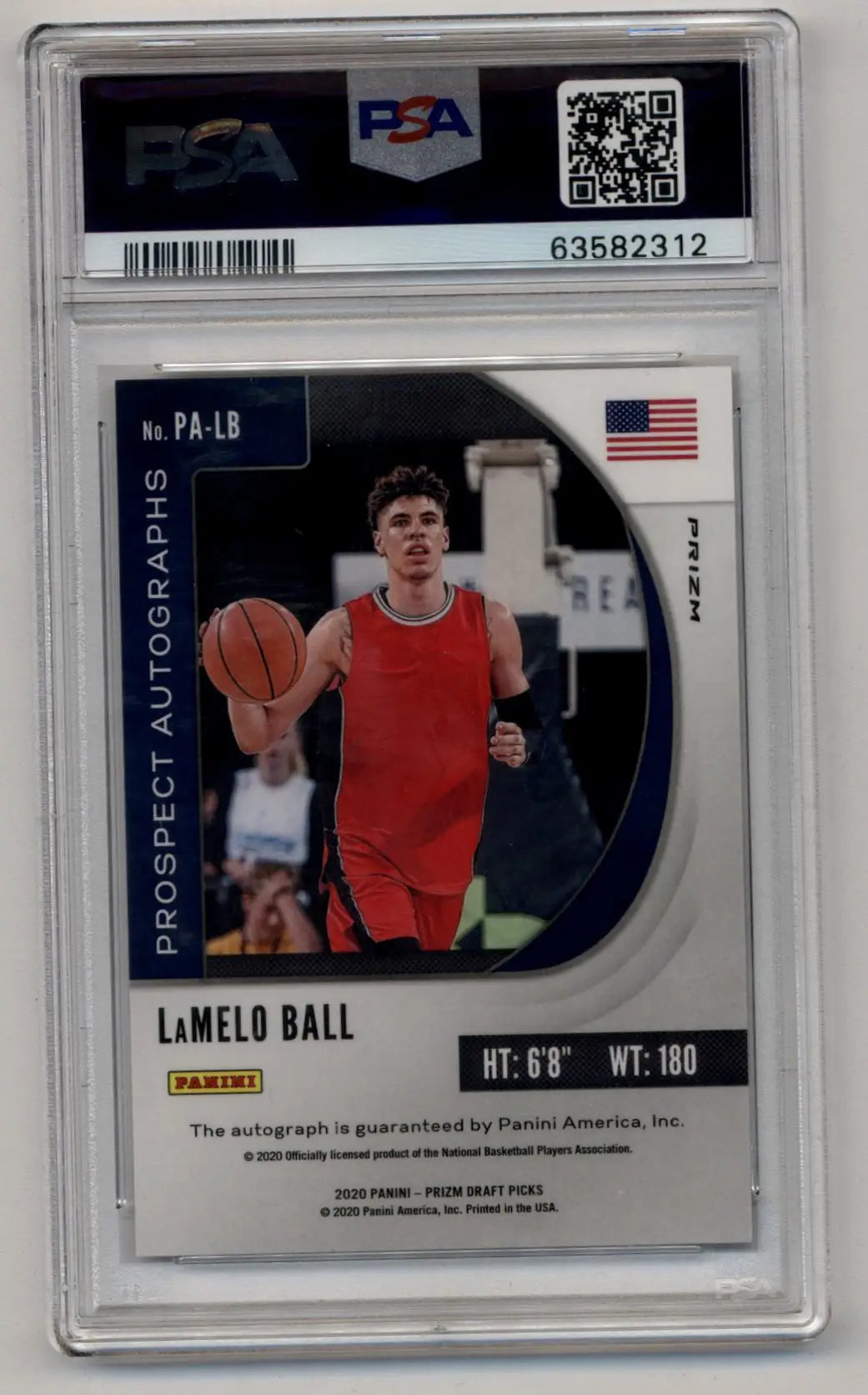 A graded LaMelo Ball 2020-21 Prizm Draft Picks Fast Break Auto PSA 10 Gem Mint card