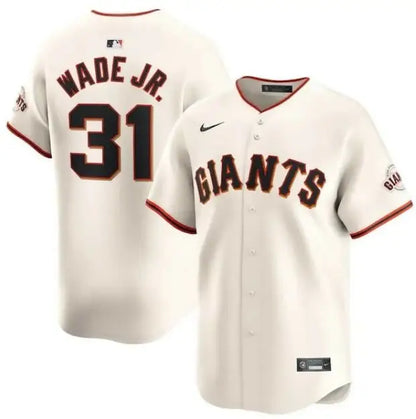San Francisco Giants cream-colored Nike home limited player jersey featuring LaMonte Wade Jr