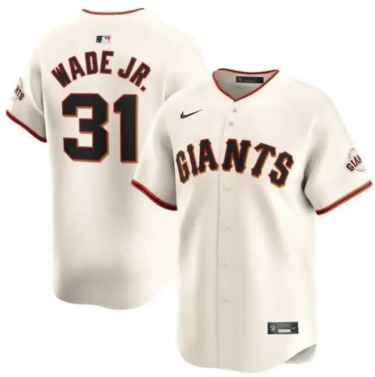 San Francisco Giants cream-colored Nike home limited player jersey featuring LaMonte Wade Jr