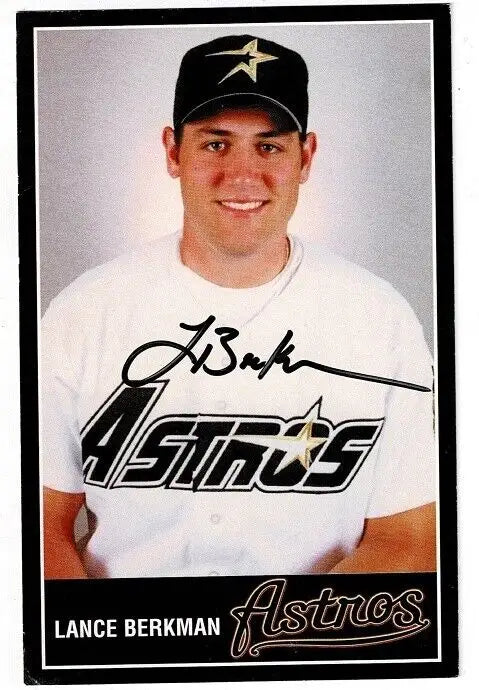 Lance Berkman 1995 Houston Astros Team Issue Baseball Postcard AUTO JSA collectible card