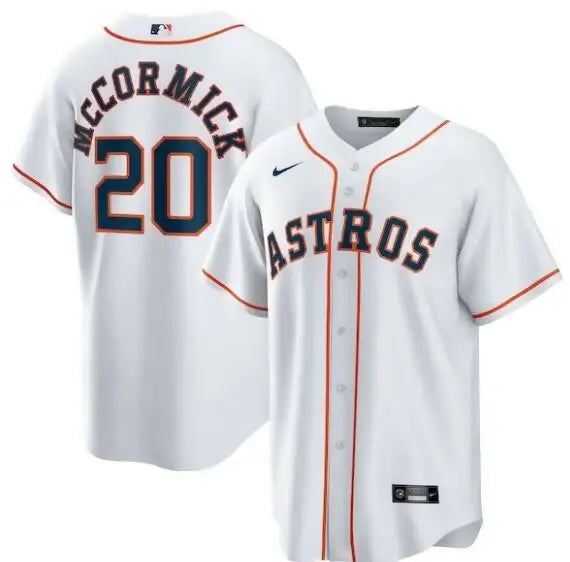 White Houston Astros baseball jersey with Lance McCullers Jr. Nike Home Replica logo