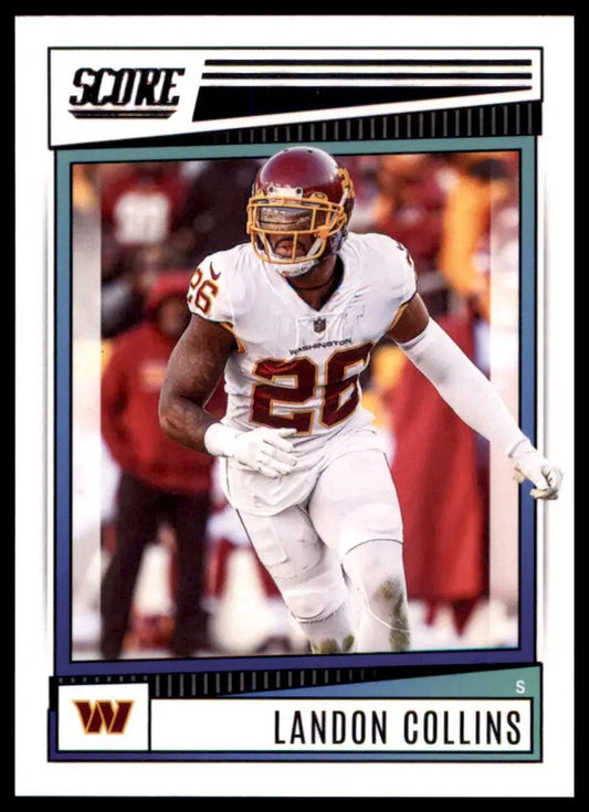 Landon Collins football card from 2022 Score Washington Commanders collection