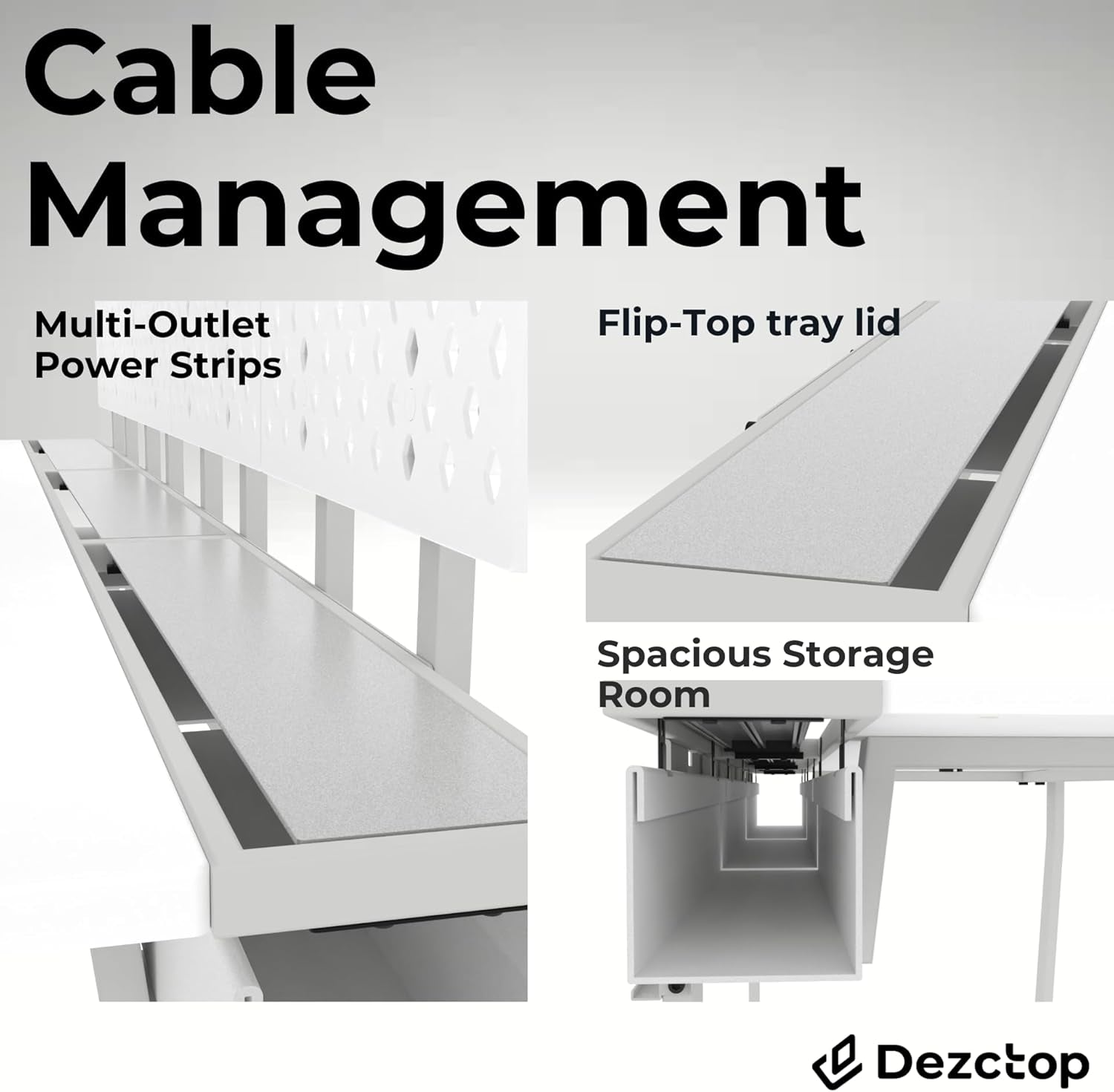 Large Gaming Desk with Pegboard and Cable Management-2