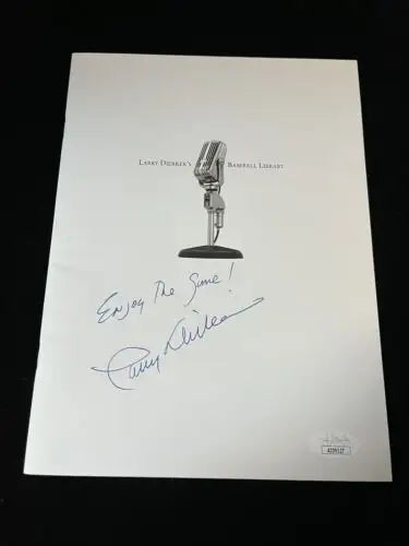 Larry Dierker Baseball Library Signed Autograph page for Houston Astros collectors