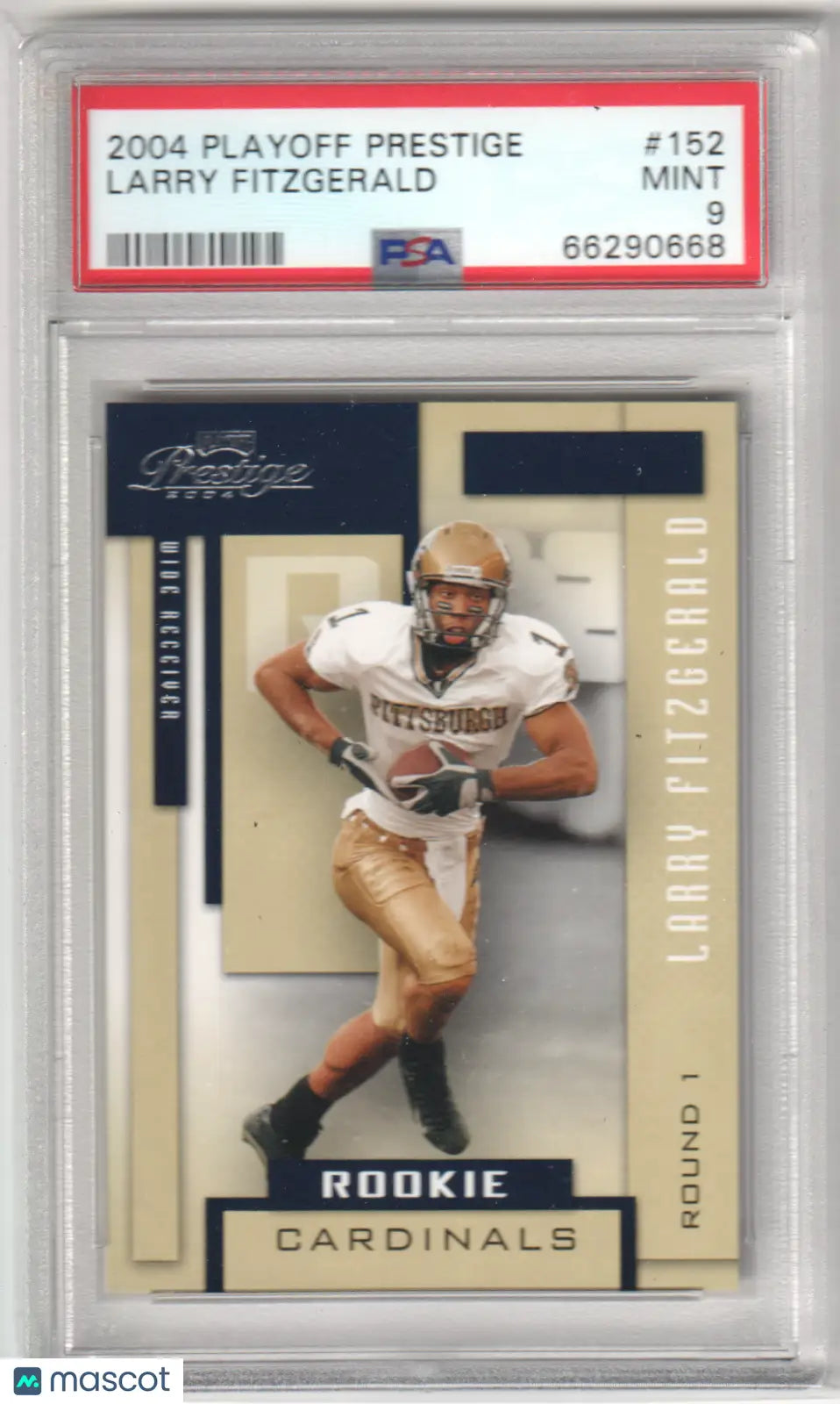 A graded 2004 Playoff Prestige Larry Fitzgerald RC rookie card PSA 9 from Columbia Hobby