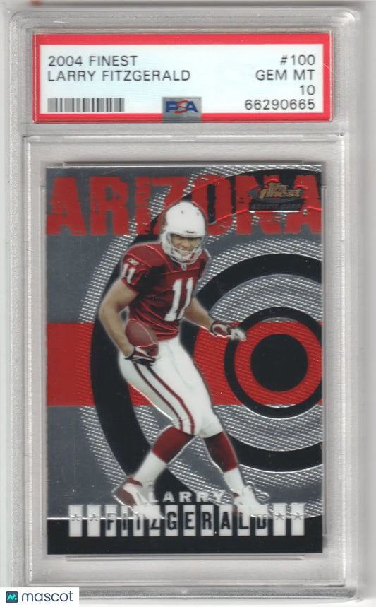 Graded 2004 Topps Finest Larry Fitzgerald rookie card PSA 10 GEM MINT from Columbia Hobby