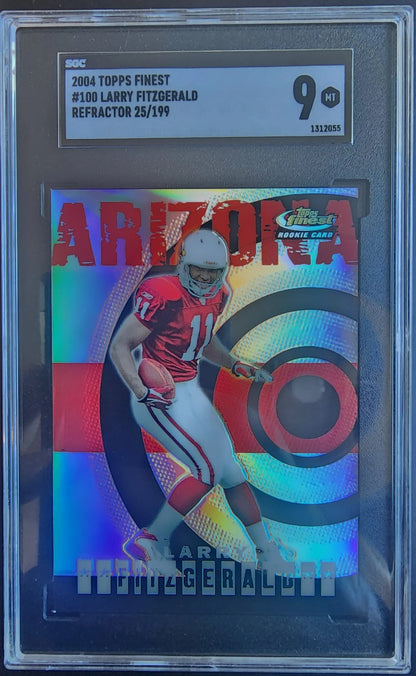 Larry Fitzgerald 2004 Topps Finest Refractor #25/199 SGC 9 Mint - Singles