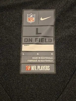 NFL jersey tag on Las Vegas Raiders Derrick Carr #4 Nike On Field Large jersey
