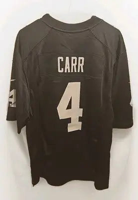 Black Las Vegas Raiders Derrick Carr number 4 Nike men’s jersey on field NWT