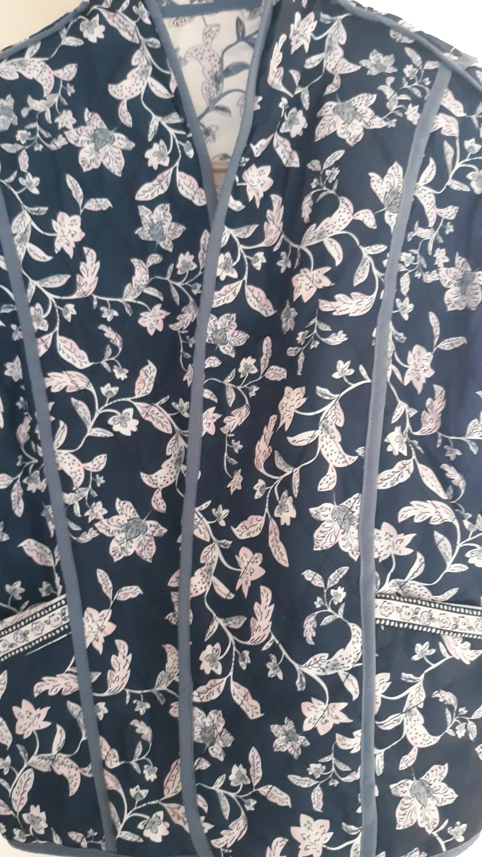 LAST ONE! ONLY SM REMAINING! Dark Blue -OR- Baby Blue Miss Sparkling Apparel REVERSIBLE Quilted Bed Jacket Women’s