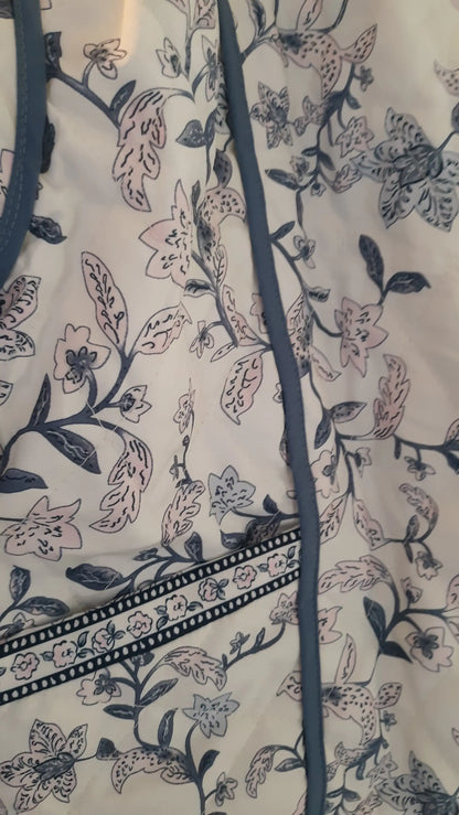 LAST ONE! ONLY SM REMAINING! Dark Blue -OR- Baby Blue Miss Sparkling Apparel REVERSIBLE Quilted Bed Jacket Women’s