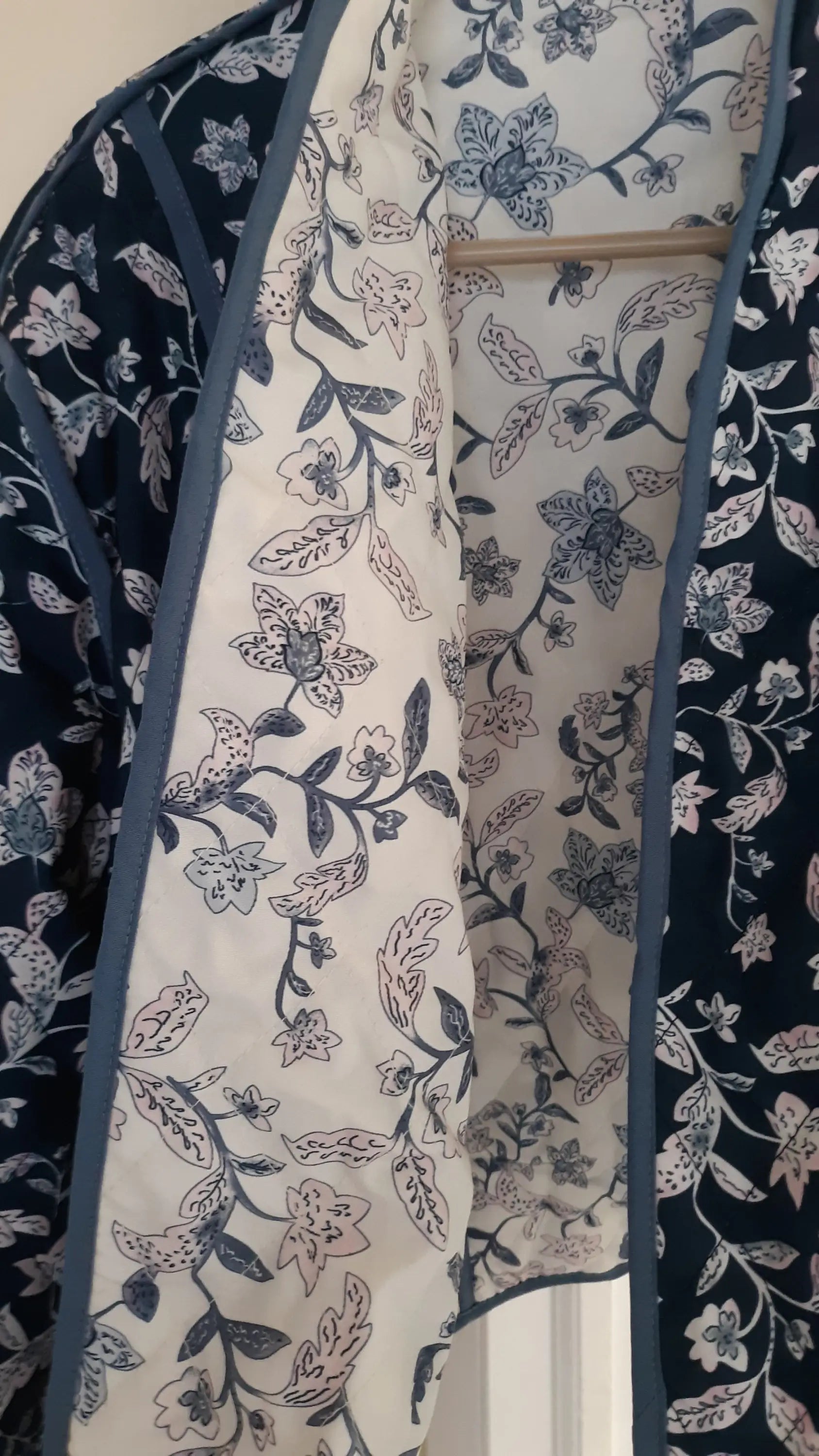 LAST ONE! ONLY SM REMAINING! Dark Blue -OR- Baby Blue Miss Sparkling Apparel REVERSIBLE Quilted Bed Jacket Women’s