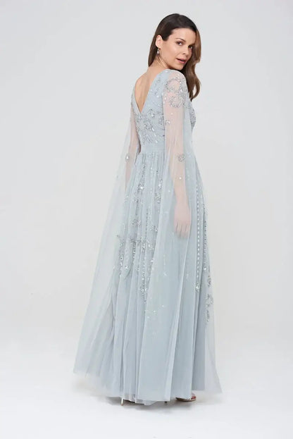 LAST ONES Amelia Rose Henrietta Bejeweled Silver-Grey Formal Gown Only Sizes 2/4 & 4/6 Remaining! Women’s Formals Event