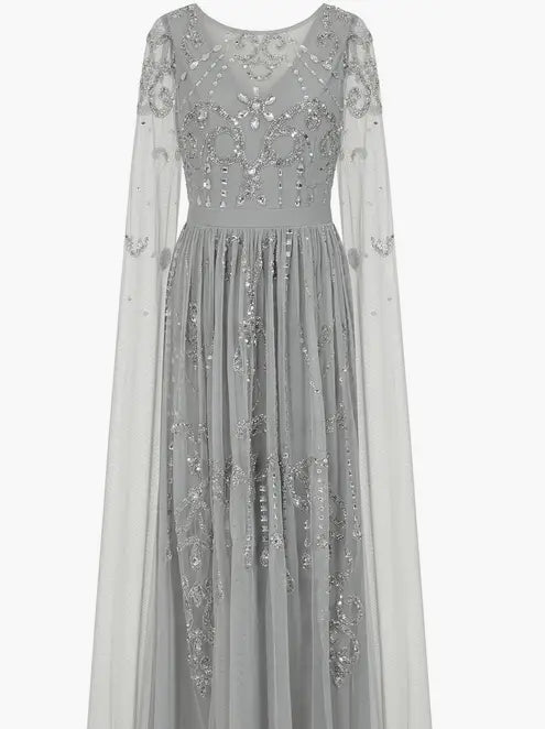 LAST ONES Amelia Rose Henrietta Bejeweled Silver-Grey Formal Gown Only Sizes 2/4 & 4/6 Remaining! Women’s Formals Event