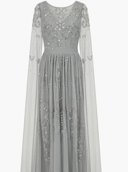 LAST ONES Amelia Rose Henrietta Bejeweled Silver-Grey Formal Gown Only Sizes 2/4 & 4/6 Remaining! Women’s Formals Event
