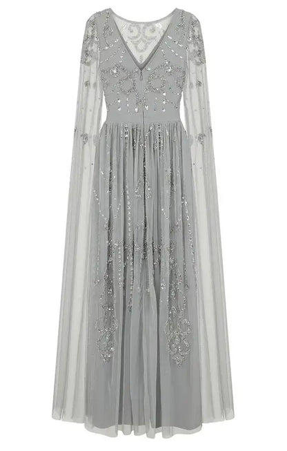 LAST ONES Amelia Rose Henrietta Bejeweled Silver-Grey Formal Gown Only Sizes 2/4 & 4/6 Remaining! Women’s Formals Event