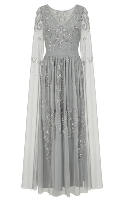 LAST ONES Amelia Rose Henrietta Bejeweled Silver-Grey Formal Gown Only Sizes 2/4 & 4/6 Remaining! Women’s Formals Event