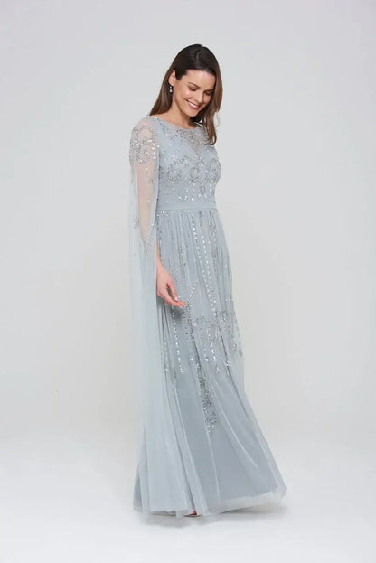 LAST ONES Amelia Rose Henrietta Bejeweled Silver-Grey Formal Gown Only Sizes 2/4 & 4/6 Remaining! Women’s Formals Event