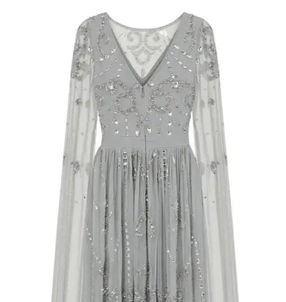 LAST ONES Amelia Rose Henrietta Bejeweled Silver-Grey Formal Gown Only Sizes 2/4 & 4/6 Remaining! Women’s Formals Event