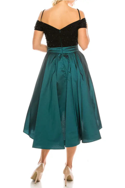 LAST ONES! Pearl & Teal Taffeta Party Dress Only Size 8(sm) & 10(med) Remaining Holiday Cocktail - Cocktail