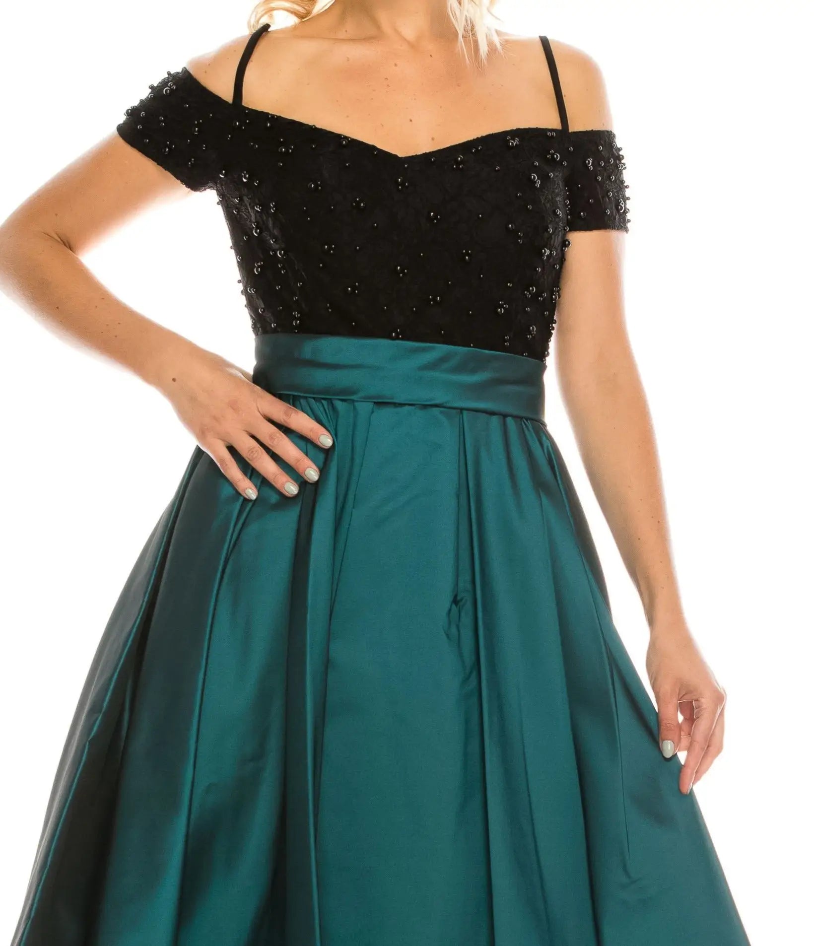 LAST ONES! Pearl & Teal Taffeta Party Dress Only Size 8(sm) & 10(med) Remaining Holiday Cocktail - Cocktail