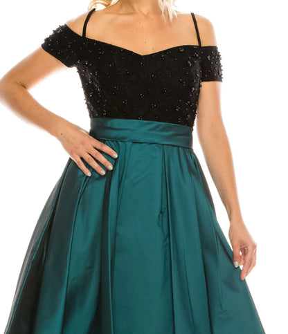 LAST ONES! Pearl & Teal Taffeta Party Dress Only Size 8(sm) & 10(med) Remaining Holiday Cocktail - Cocktail