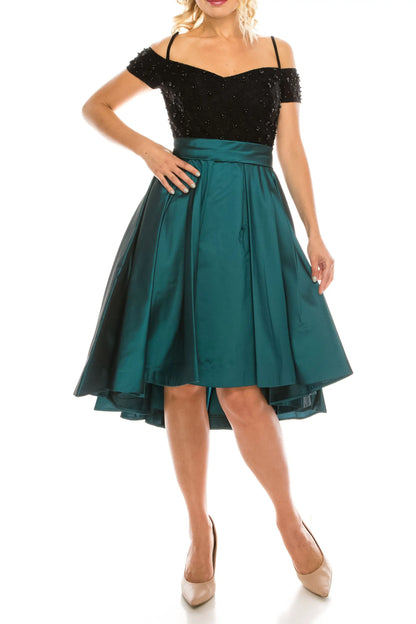 LAST ONES! Pearl & Teal Taffeta Party Dress Only Size 8(sm) & 10(med) Remaining Holiday Cocktail - Cocktail