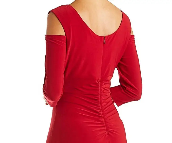 LAST ONES Sizes 16 & 18 REMAIN in RED ONLY RM Richards Embellished Cold Shoulder - Formal Women’s Party Cocktail