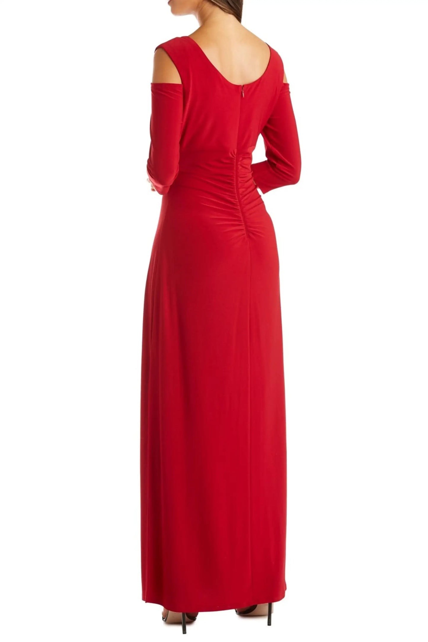 LAST ONES Sizes 16 & 18 REMAIN in RED ONLY RM Richards Embellished Cold Shoulder - Formal Women’s Party Cocktail