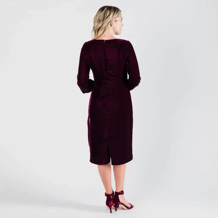 LAST ONES! USA Made Fine Velvet Party Dress w/Rhinestone Buttons ONLY SM & MED Available USA ?? Cocktail Holiday