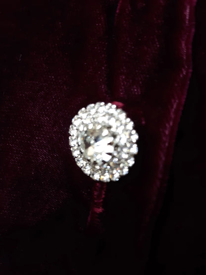 LAST ONES! USA Made Fine Velvet Party Dress w/Rhinestone Buttons ONLY SM & MED Available USA ?? Cocktail Holiday