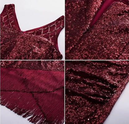 LAST ONES Wine Red Flapper Cocktail Dress SM/MED/LG Available Women’s Party Apparel - Cocktail Dress