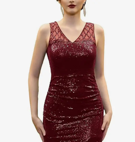 LAST ONES Wine Red Flapper Cocktail Dress SM/MED/LG Available Women’s Party Apparel - Cocktail Dress