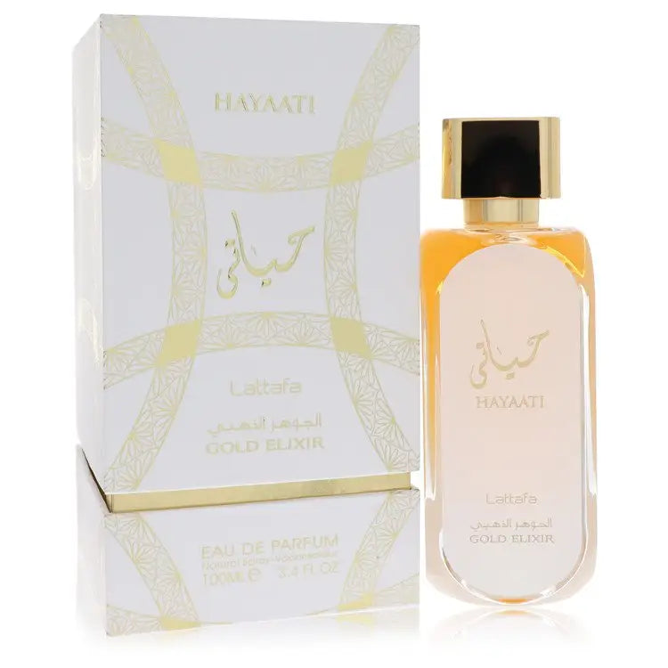 Lattafa Hayaati Gold Elixir by Lattafa - Eau De Parfum Spray (Unisex) 3.4 oz - Women / Medium - Eau De Parfum Spray