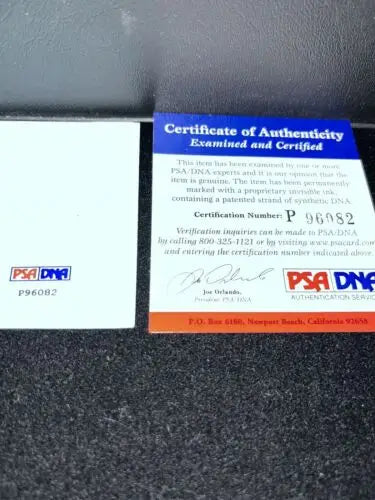 PSA DNA certificate of authenticity for LauraLee Bell signed cut CSI Miami memorabilia