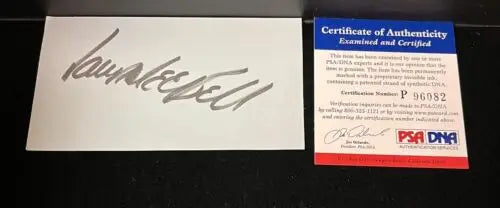 Autographed LauraLee Bell card with certificate of authenticity for CSI Miami PSA DNA