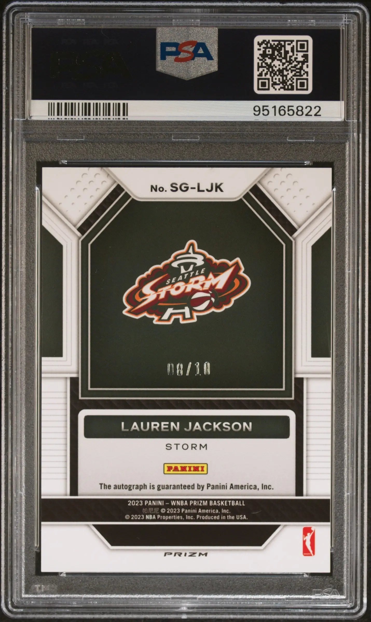 Graded Lauren Jackson Seattle Storm Prizm WNBA Gold Signature basketball card